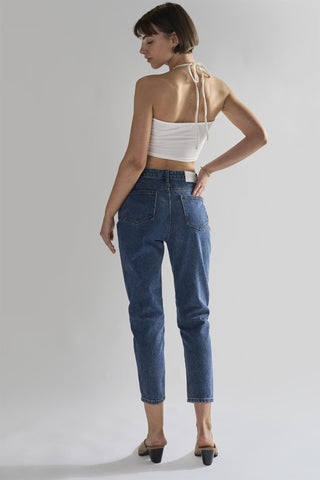 Mid Stonewash Straight Leg Slim Fit Jeans