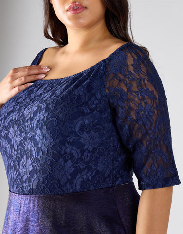 Glamorous Curve Navy Empire Dress