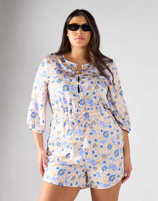 Glamorous Curve Floral Print Playsuit