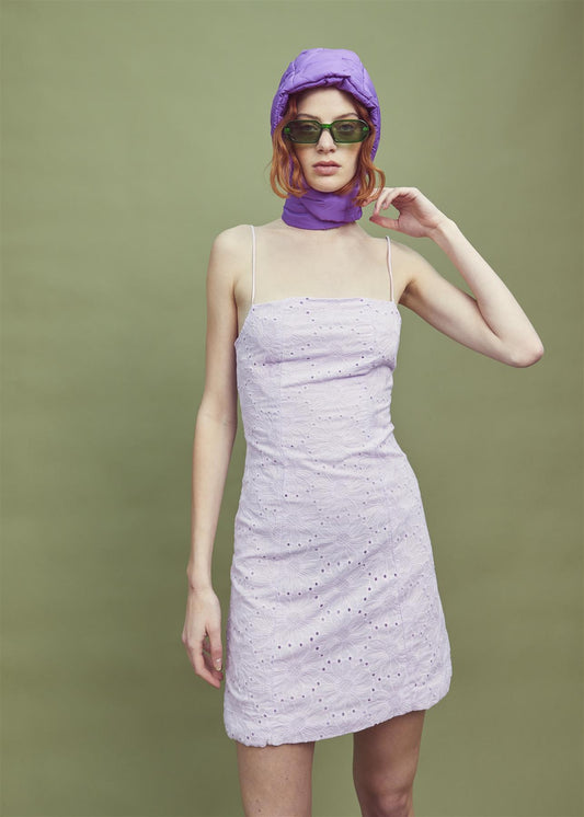 Lilac Strappy Mini Dress