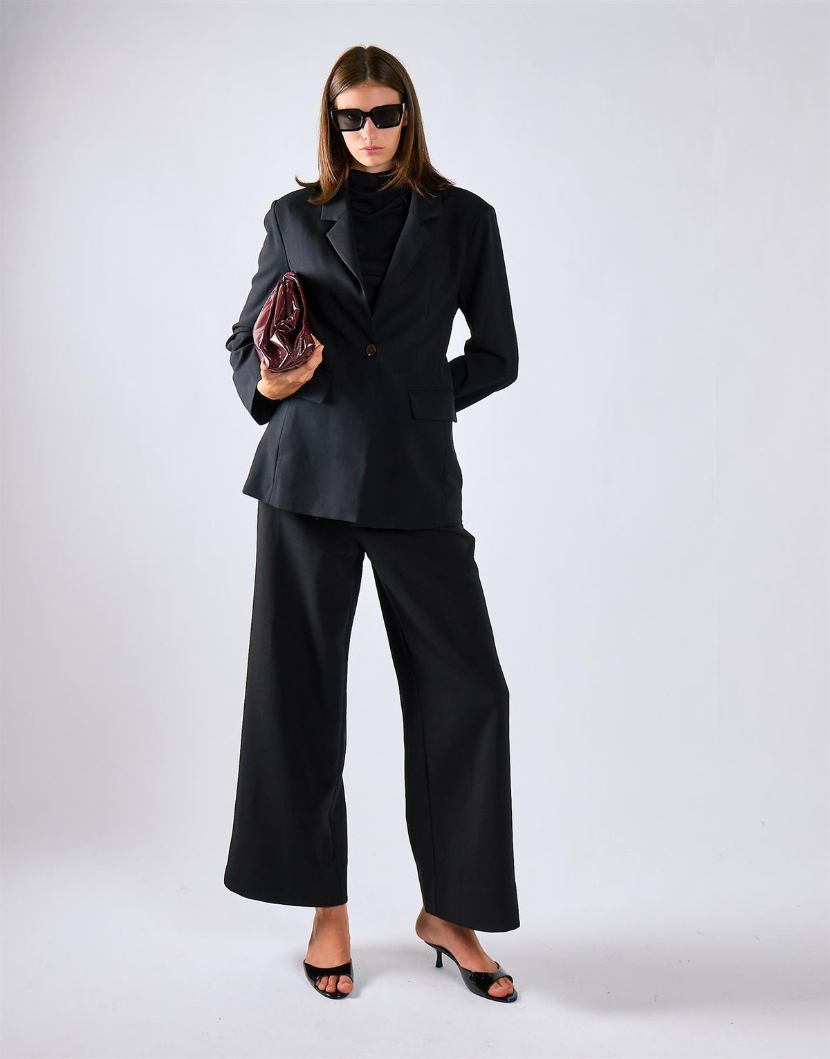 Black Cinched Waist Blazer
