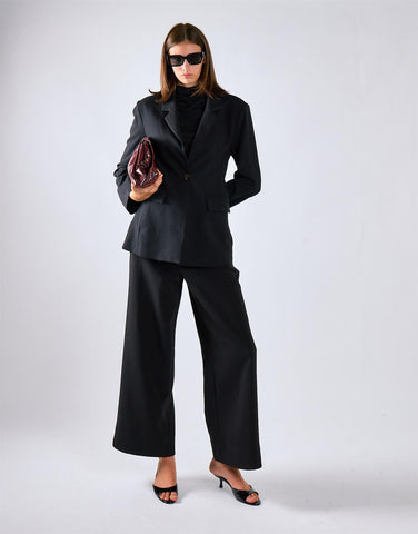 Black Cinched Waist Blazer