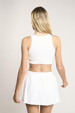 Signature White Side-Split Skort