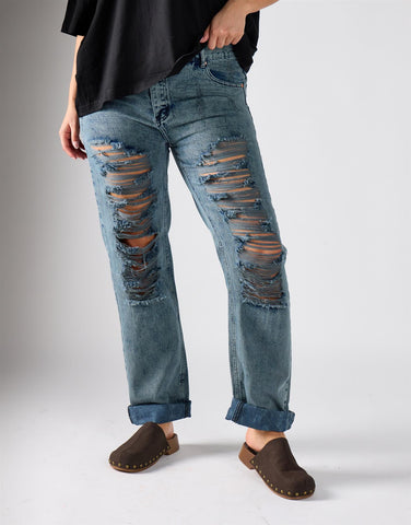Glamorous Curve New Grey Denim Regular Ripped Jeans