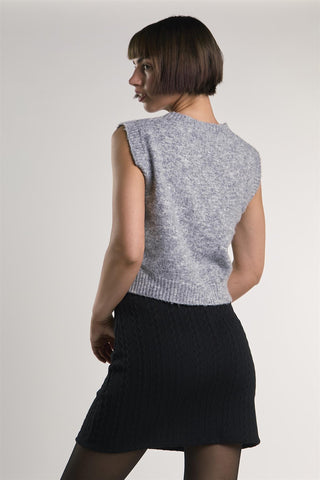 Black Knit Mini-Skirt