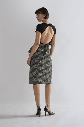 Squiggle Mix Leopard Wrap Midi Skirts