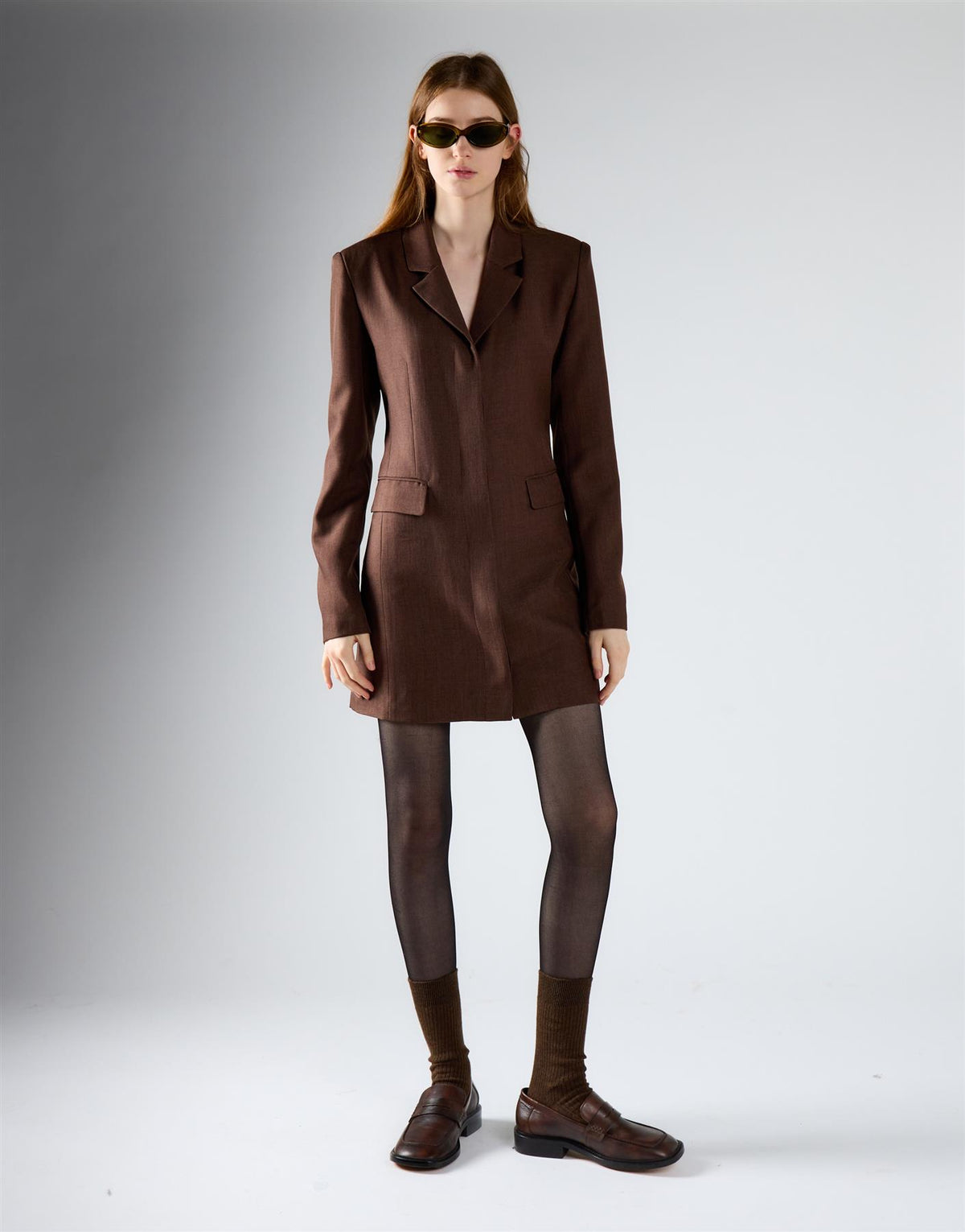 Smoke Brown Hourglass Blazer Dress