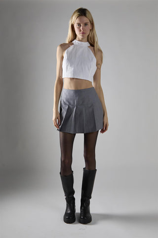 White Halter-Neck Crop-Top