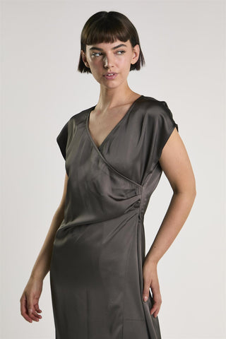 Bitter Chocolate Midi Wrap Dress