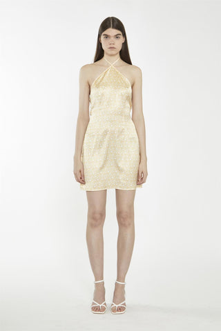 Amber-Ditsy-Folk Tie-Back Mini-Dresses