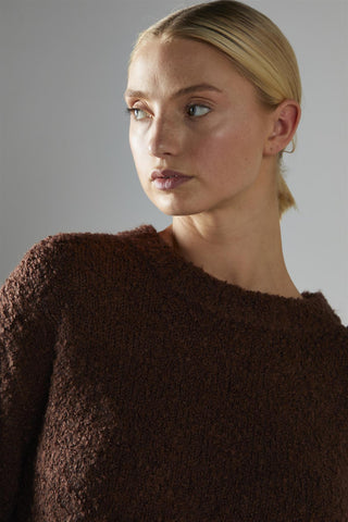 Chocolate-Brown Crew-Neck Jumper