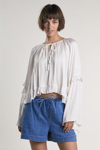 White Ruffle Blouse