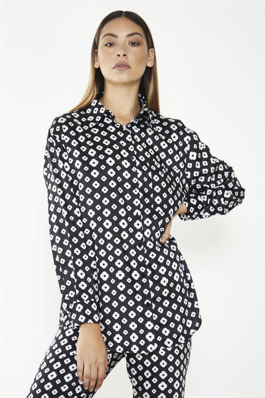 Mono-Geo Flower Classic-Shirt
