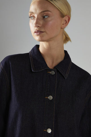 Dark-Indigo Boxy Denim-Jacket