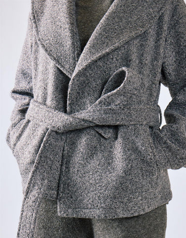 Charcoal Belted Wrap Jacket