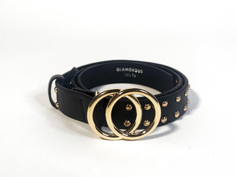 Black-Gold Studded Belt