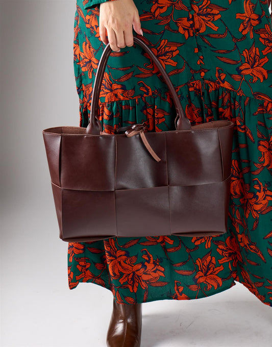 Quilted Shoulder Bag - Dark Brown