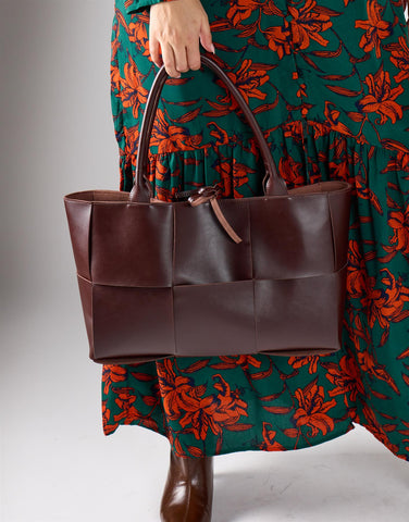 Quilted Shoulder Bag - Dark Brown