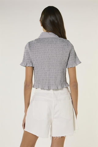 White Colour Mid Rise Frayed Hem Denim Shorts