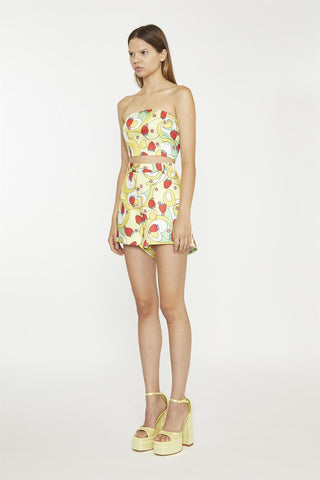 Psychedelic Strawberry High-Waist Mini-Shorts