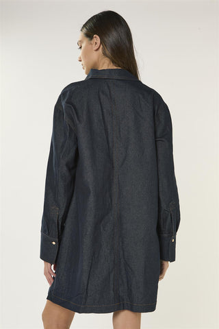 Dark Navy Long Sleeve Shirt Dress