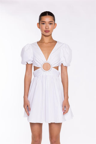 White Cut-Out Mini-Dress