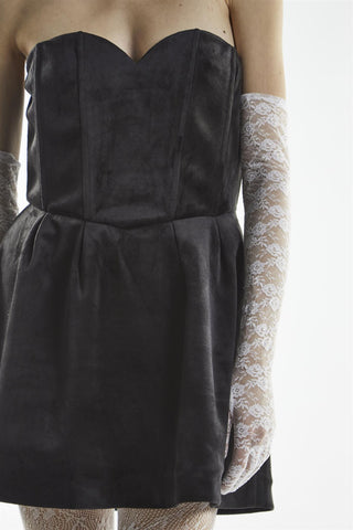 Black Bandeau Sweetheart Mini-Dress