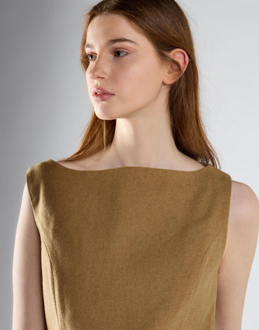 Sand Boatneck Tailored Fit Top