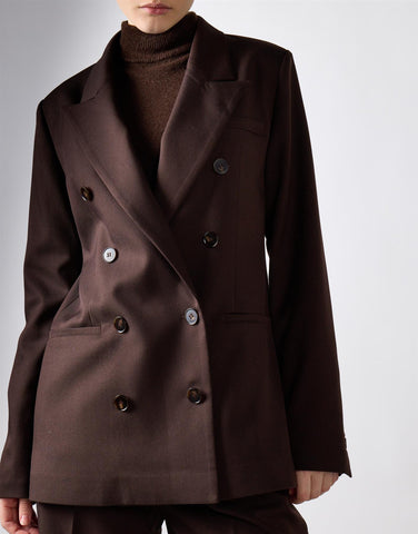Deepest Brown Button Detail Blazer