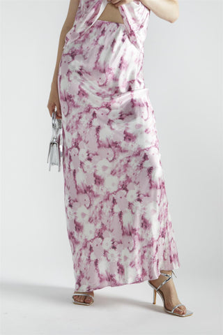 Pink Blur Daisy Flare Maxi-Skirt