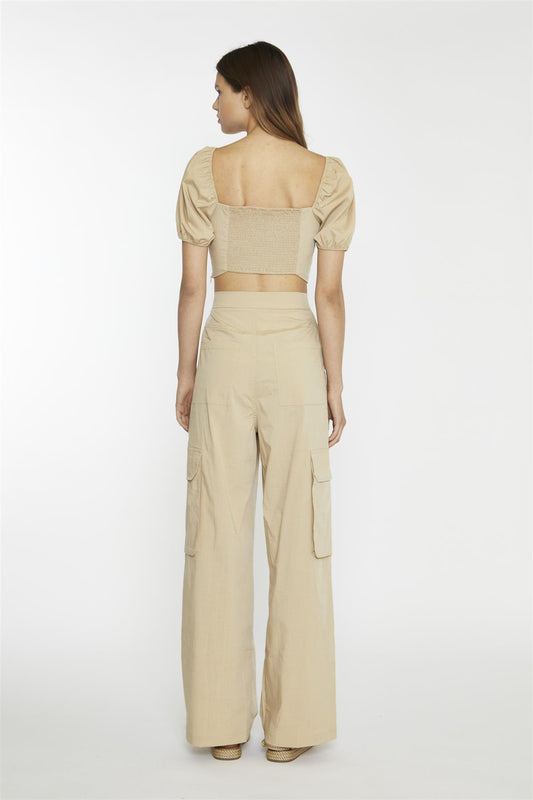 Sweetheart Neckline Crop top - Stone