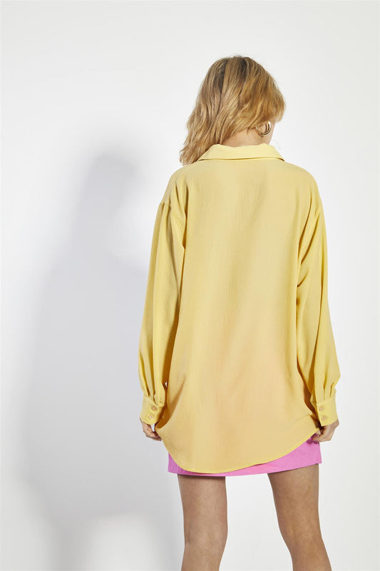 Lemon Collared Long Sleeve-Top