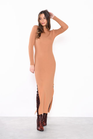 Sandstone Open Tie Back Maxi Dress