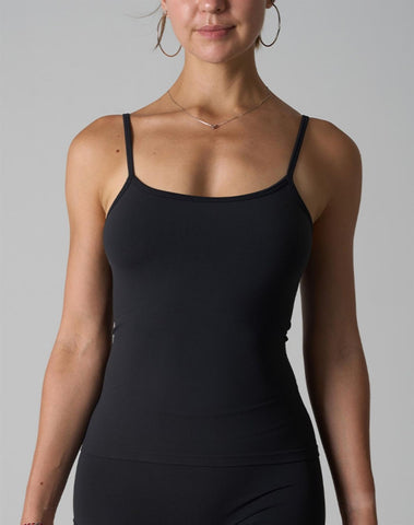 Agon Black Scoop Neckline Cami Top