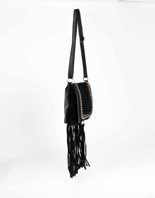 Black Fringe Shoulder Bag
