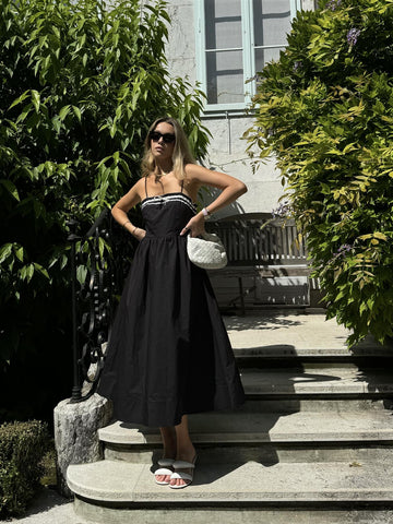 Black Scoop-Neck Maxi-Dress