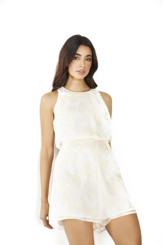 Pastel-Swirl-Abstract High-Waisted Shorts