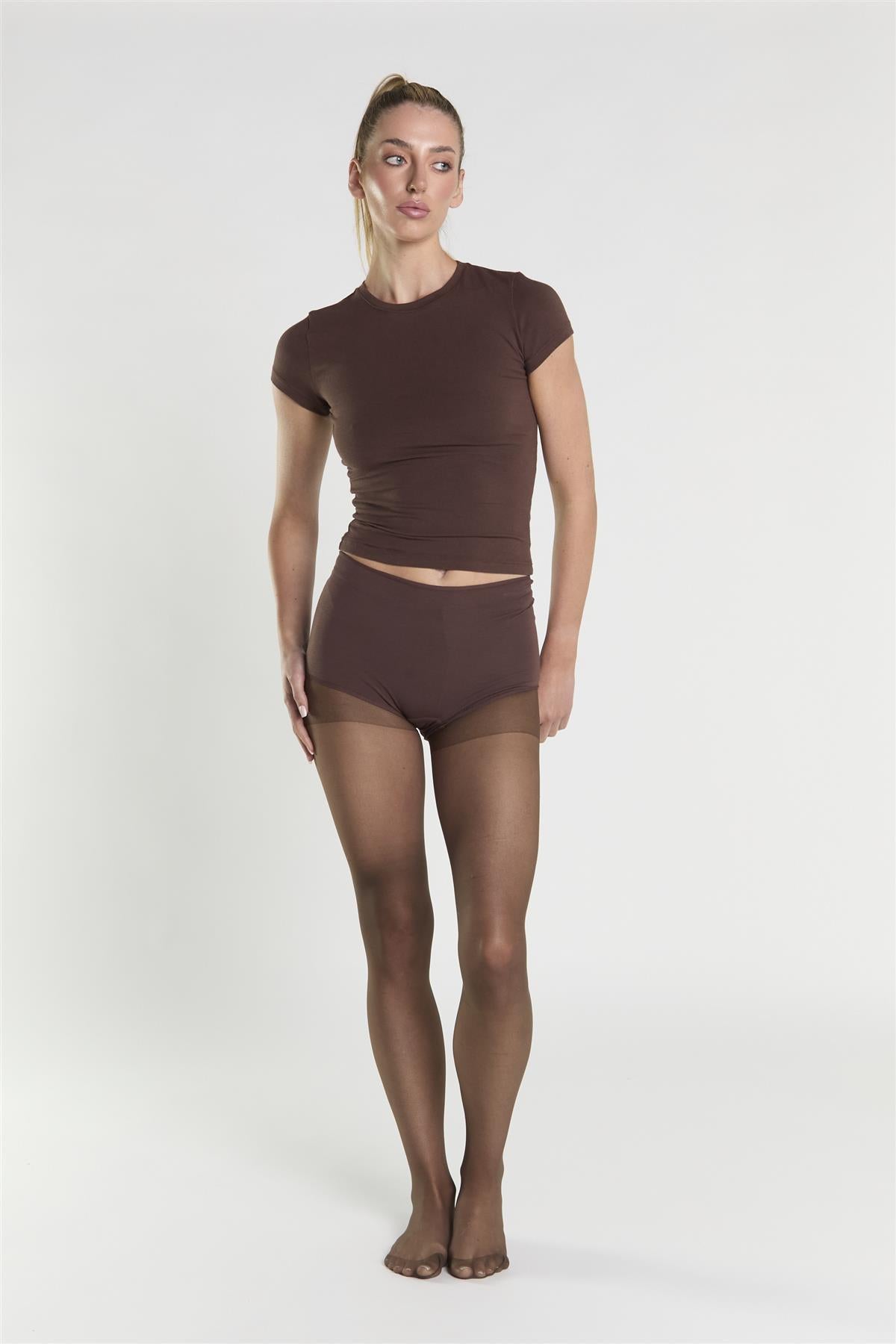 Crew Neck T-Shirt - Coffee