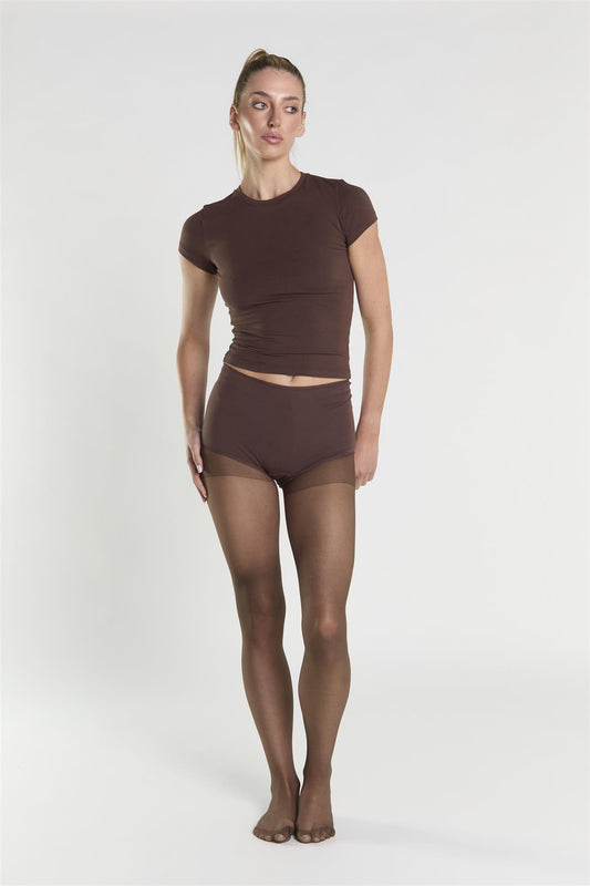 Crew Neck T-Shirt - Coffee