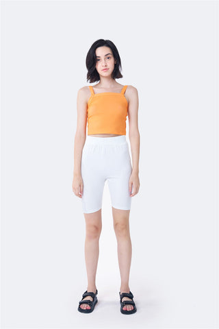 White High-Waisted Shorts