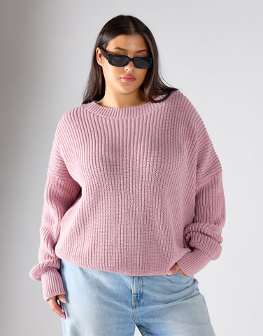Glamorous Curve Light Dusty Pink Jumper
