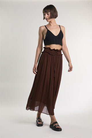 Black Sleeveless-V-Neck-Crochet Crop-Top
