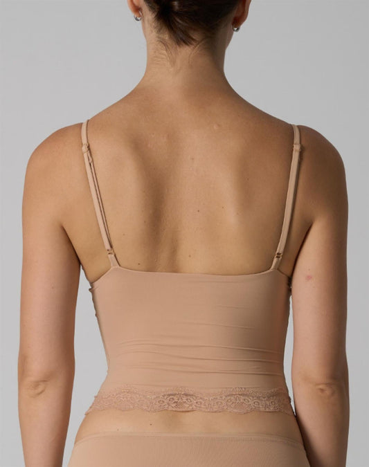 Agon Sand Scalloped Lace Edging Top