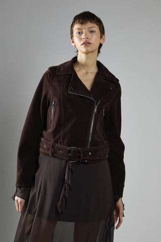 Rich Brown Biker Long Sleeve Jacket