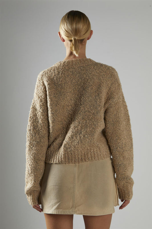 Ecru-Mud-Wash Denim-Combat Mini-Skirt