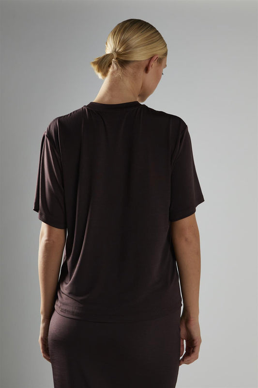 Chocolate-Brown Loose-Fit Top