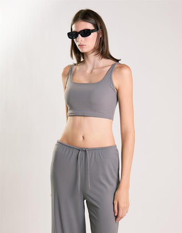 Agon Women's Dark Grey Cropped Top