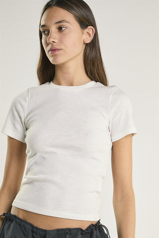 Off-White Fitted-Short-Sleeve Ribbed-Top