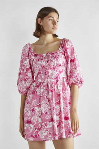 Pink Roses Skater Mini-Dress
