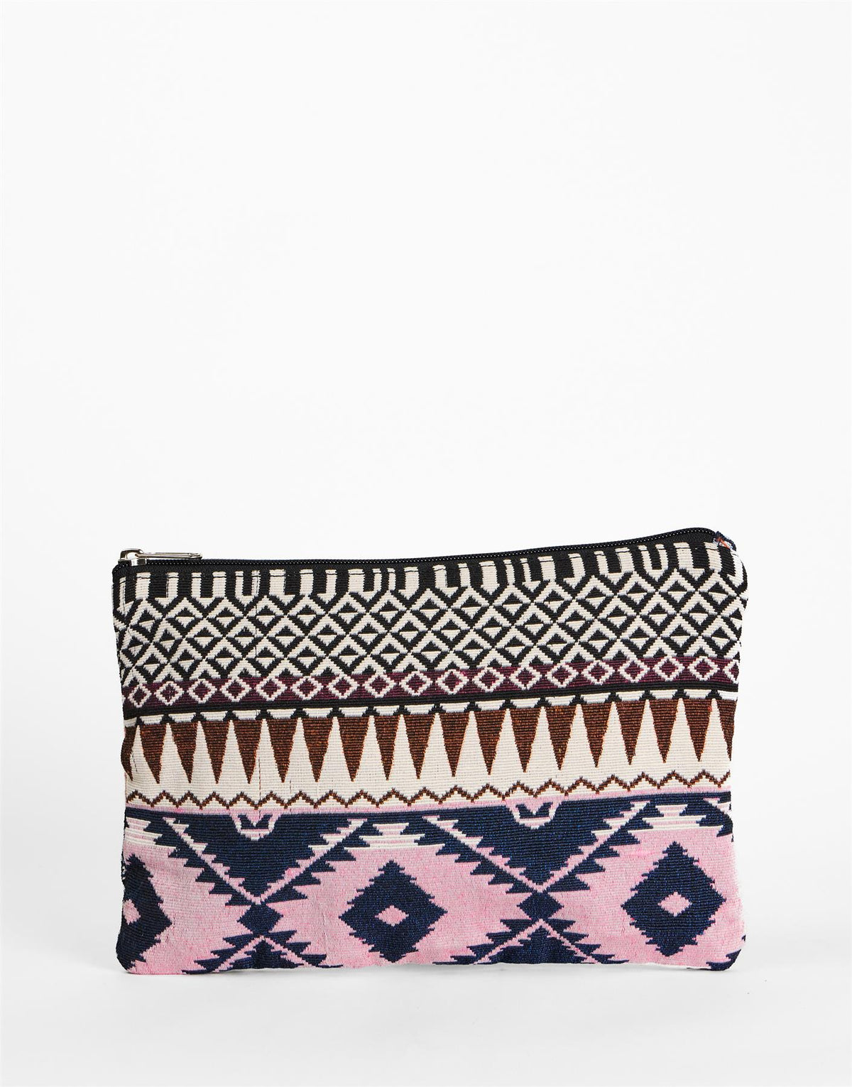Mono Multi Woven Zip Clutch